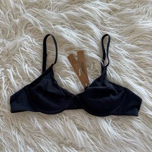 Skims Cotton Jersey T-Shirt Bra Soot Size 34A